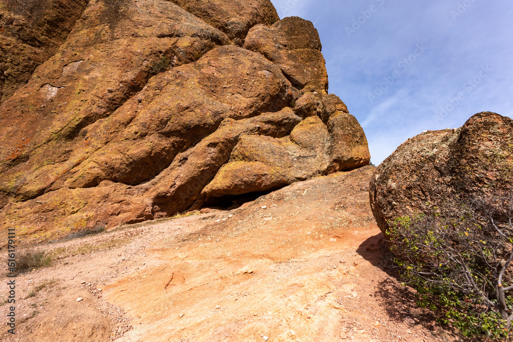 A yellow orange rocks in the national park