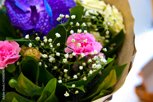 bouquet of wildflowers close-up in a vase
