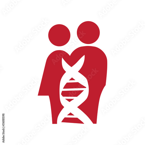 DNA helix and abstract human couple