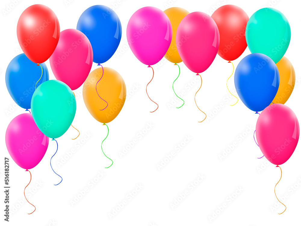 Multicolored air balloons isolated on white background. Multicolored air balloons isolated on white background.