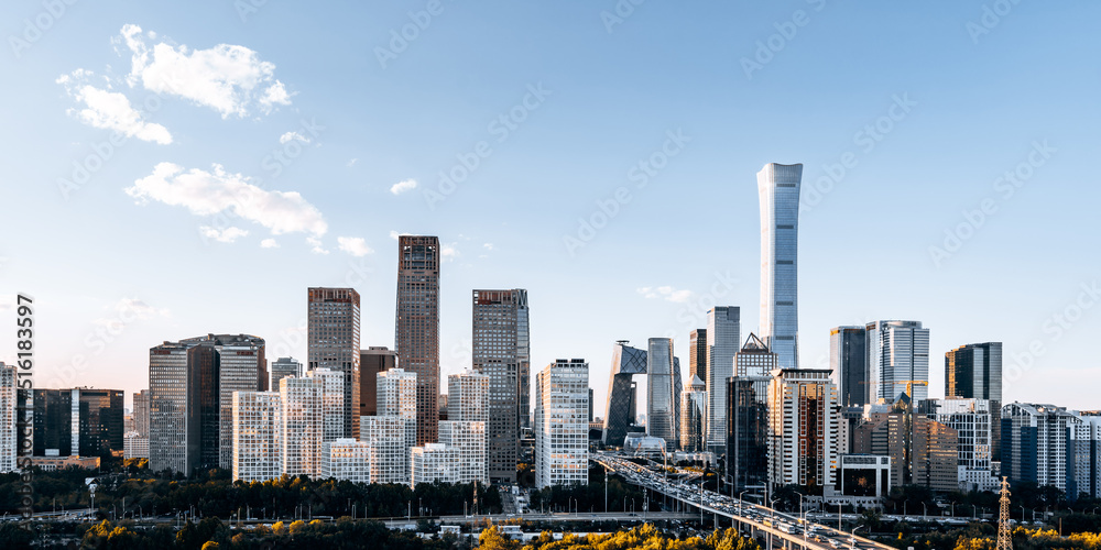 Fototapeta premium Sunny day scenery of CBD buildings in Beijing, China
