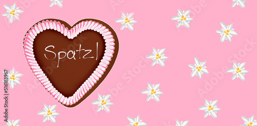 Lebkuchenherz Oktoberfest "Spatzl"