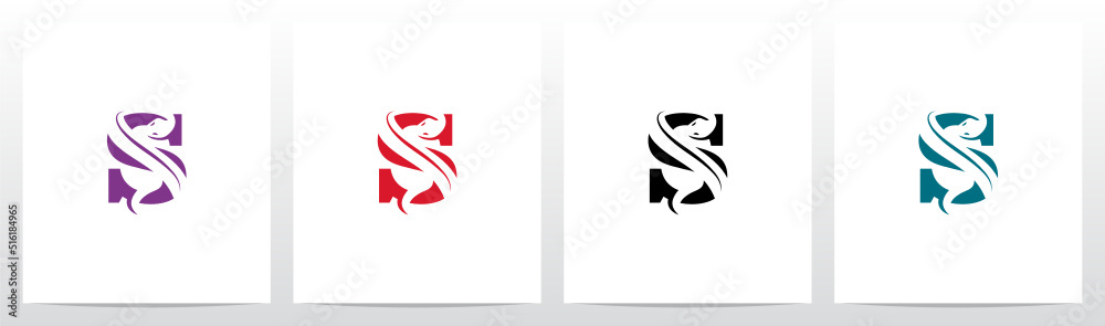Obraz premium Snake On Letter Logo Design S