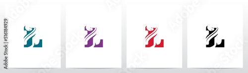 Snake On Letter Logo Design L