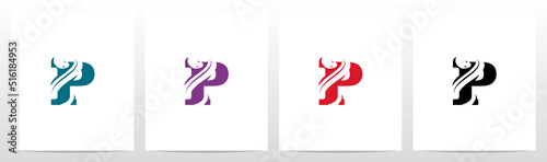Snake On Letter Logo Design P