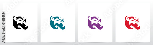 Snake On Letter Logo Design Q
