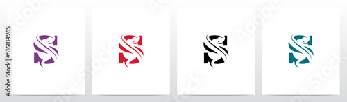 Snake On Letter Logo Design S
