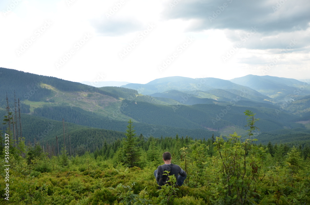 View of Carpathian montains