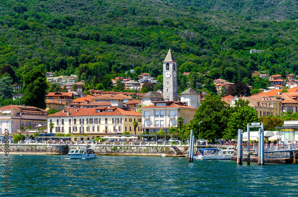 Port of Baveno on Lake Maggiore (Lago Maggiore) in the province of Verbano-Cusio-Ossola in the Piedmont in northern Italy