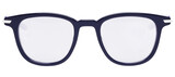 Dark blue stylish fashion glasses, isolated on white background