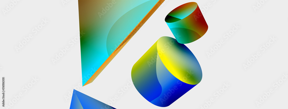 3d vector minimalist geometric abstract background. Triangle, cylinder, pyramid basic shape composition. Trendy techno business template for wallpaper, banner, background or landing 3d vector minimalist geometric abstract background. Triangle, cylinder, pyramid basic shape composition. Trendy techno business template for wallpaper, banner, background or landing
