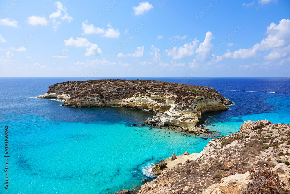 the rabbit island of Lampedusa in Italy