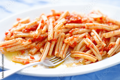 italian pasta in tomato sauce