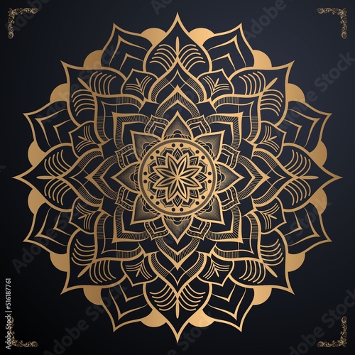Beautiful Gold color Luxury mandala and vector file download