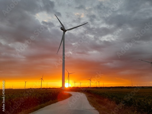 wind turbine at sunset © Horvth