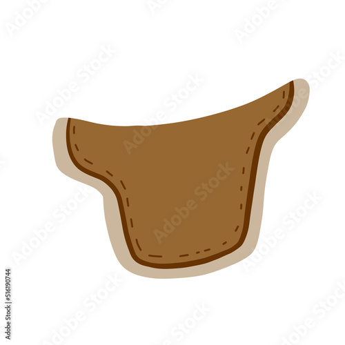 Horse saddle. riding seat. Old leather accessory for animal.