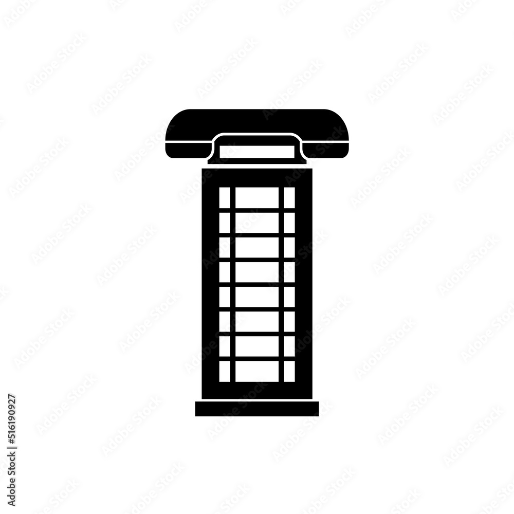 Telephone booth icon isolated on white background Telephone booth icon isolated on white background
