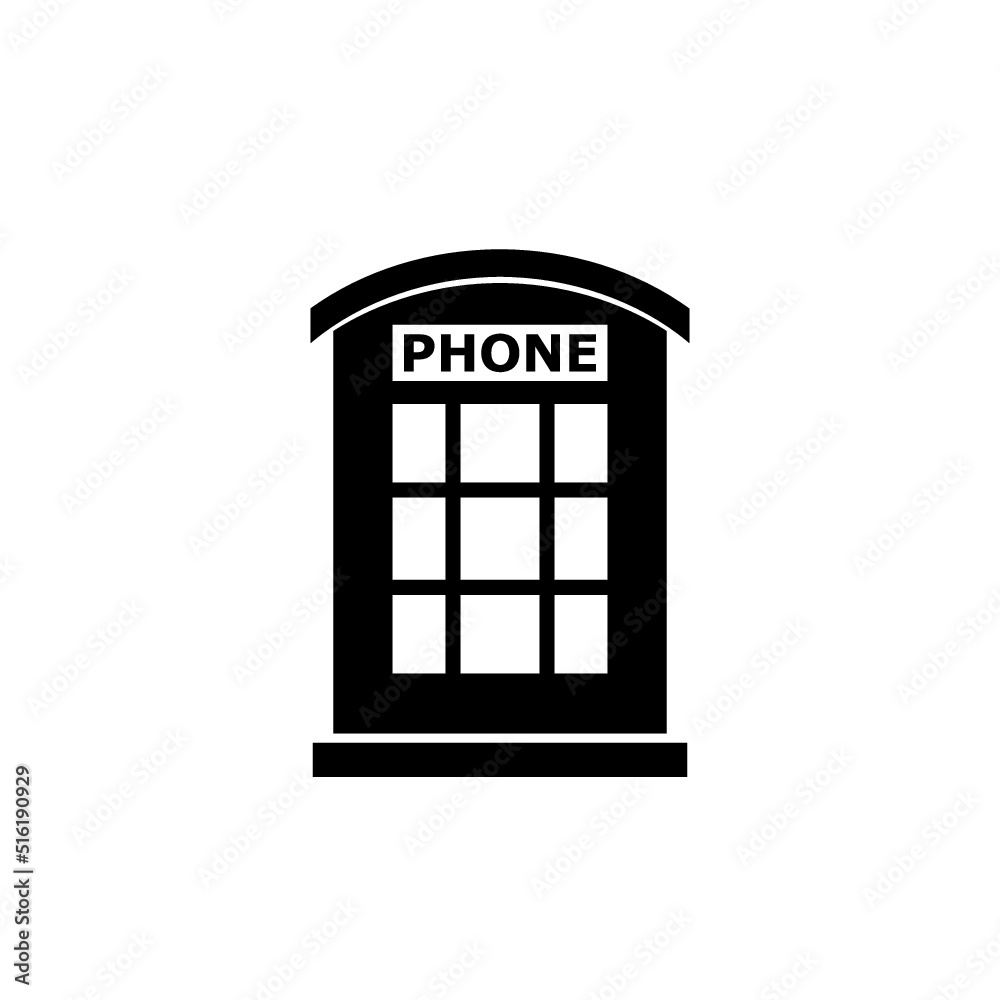 Telephone booth icon isolated on white background Telephone booth icon isolated on white background