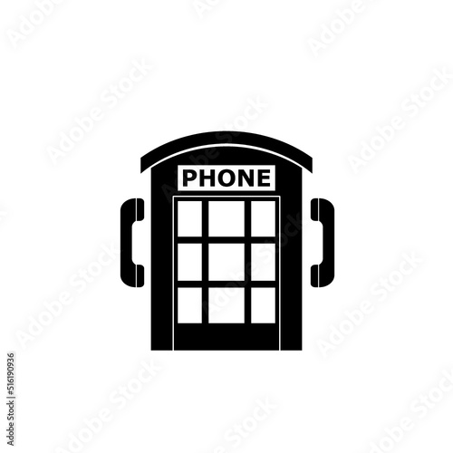 Telephone booth icon isolated on white background