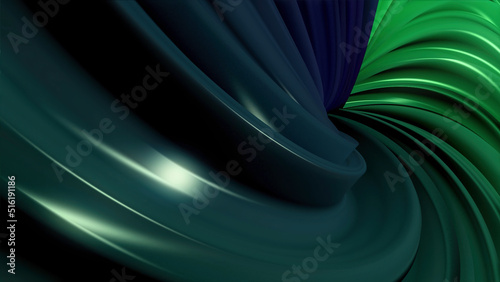 Animation of multi-colored swirling lines. 3D minimal abstract shapes continuously looping in a seamless way. Centered animation with black background. Subtle reflections and hypnotic motion. photo
