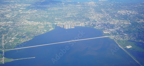 Obraz na płótnie Aerial view of Tampa, st petersburg and clearwater in Florida, USA