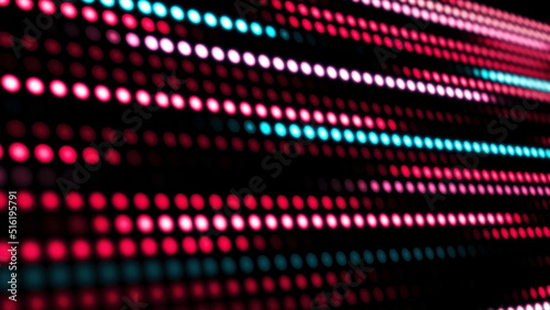 Tablou pe pânză Animation of moving colorful dots in line