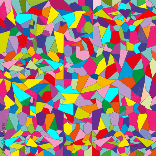 Fondo geométrico con figuras variadas de diferentes colores.