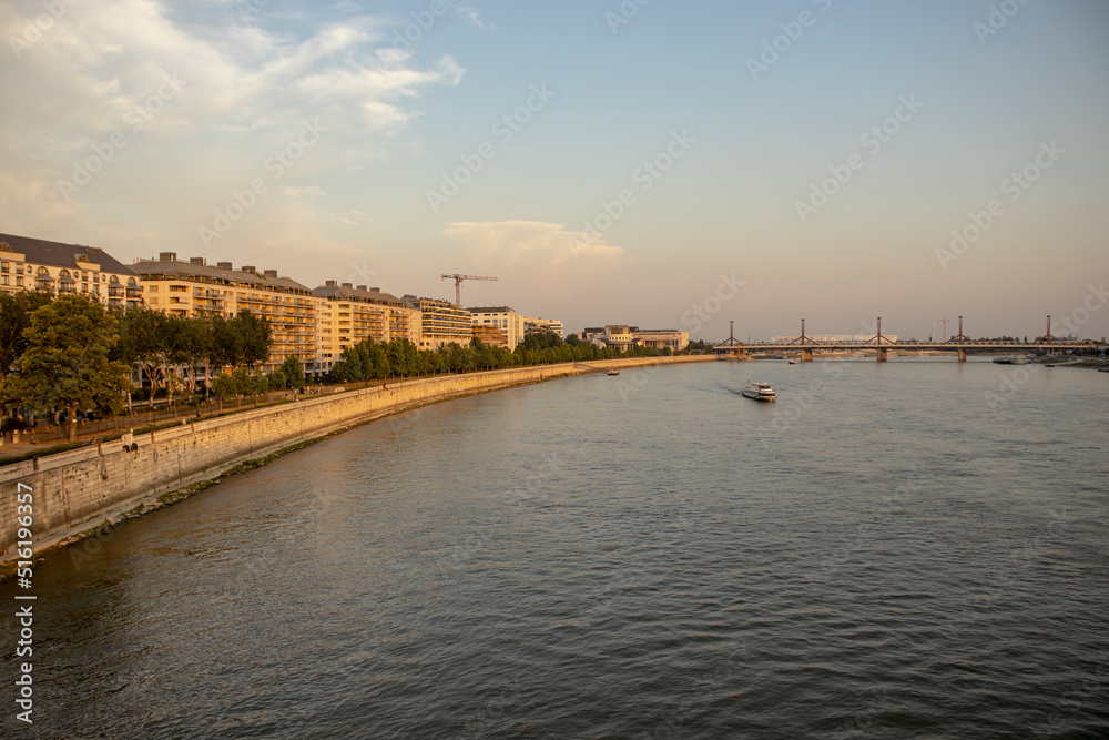 City of Budapest. Capital of Hungary. Evening on the Danube.