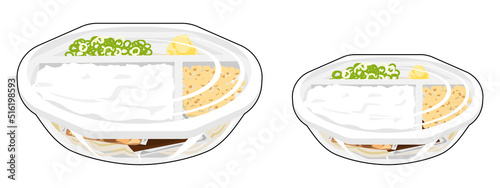 プラスチック容器のぶっかけうどんのセット