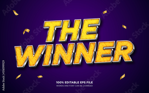 The winner 3D text style effect	
