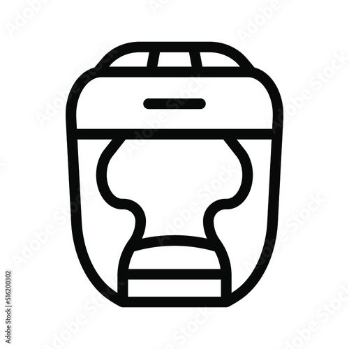 boxing helmet line icon illustration vector graphic