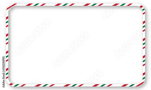 Wallpaper Mural Candy cane frames christmas. striped border with copyspace. Rectangle background for banner or christmas card. Vector, holiday wallpaper illustration. Torontodigital.ca