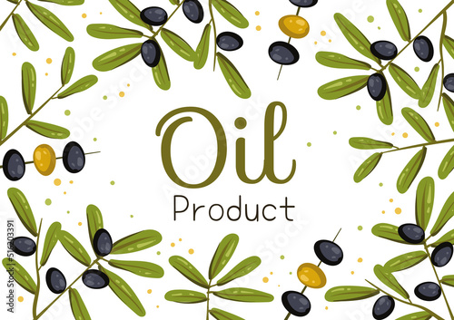 Olive oil banner poster cover frame concept. Vector flat graphic design element illustration
