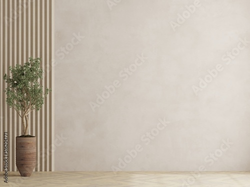 Fototapeta Naklejka Na Ścianę i Meble -  modern living room interior background, blank wall mockup, 3d render