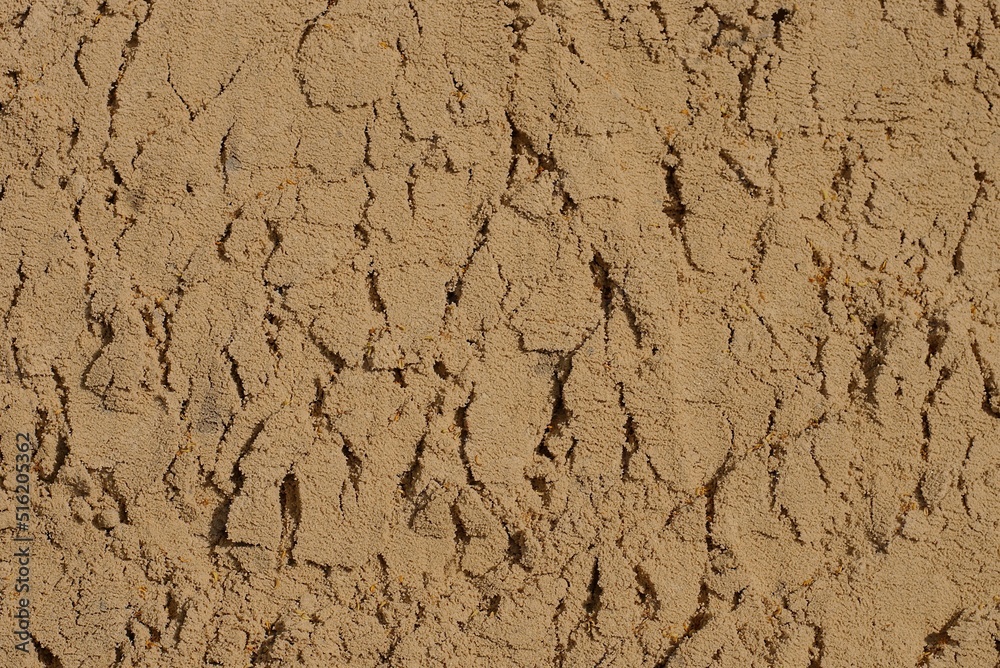 texture of brown gray dry sand with cracks