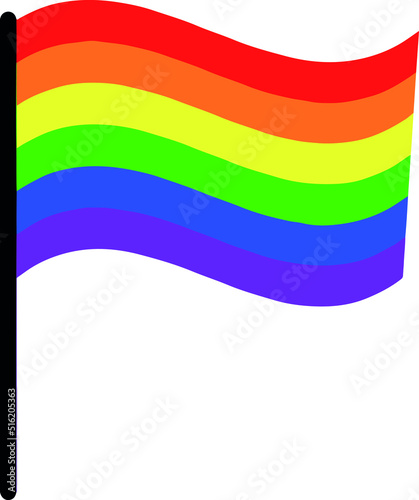 the pride flag on white background  LGBT concept