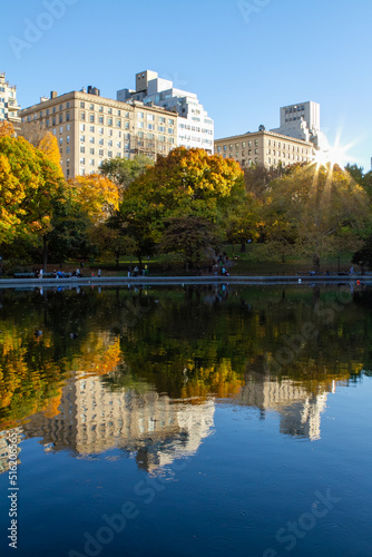 An autumn reflection in Central Park New York