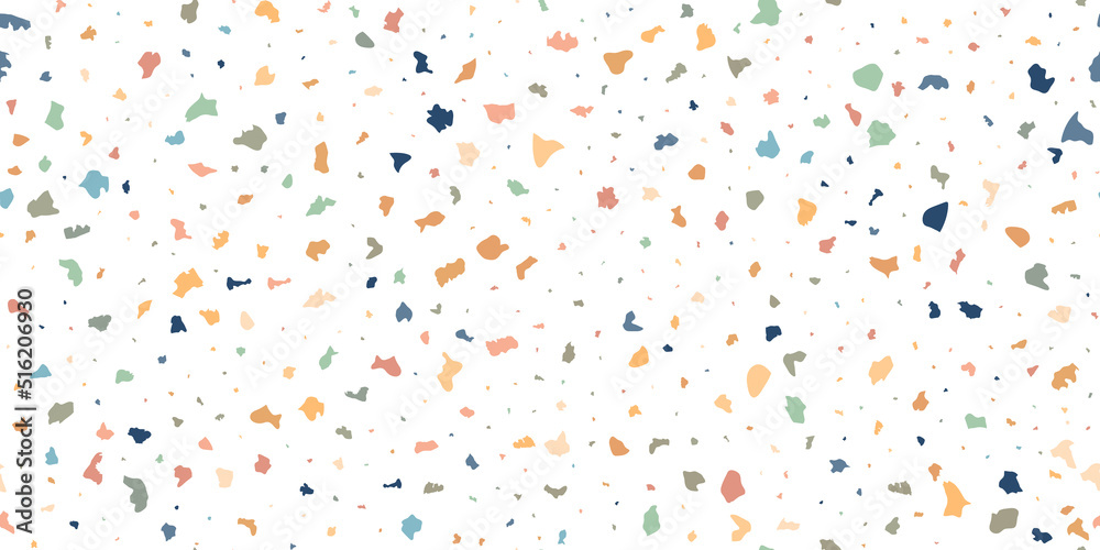 Terrazzo seamless pattern composed of pieces of granite, quartz, marble and stone. Speckled floor texture. White classic paving design. Abstract wall background. Retro venetian stone material Terrazzo seamless pattern composed of pieces of granite, quartz, marble and stone. Speckled floor texture. White classic paving design. Abstract wall background. Retro venetian stone material