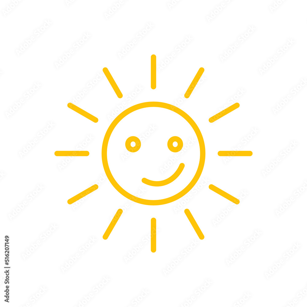 Fototapeta premium Cute sun vector icon