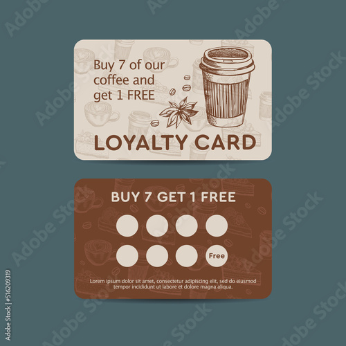 Bonus card hand drawn style, vector.	
