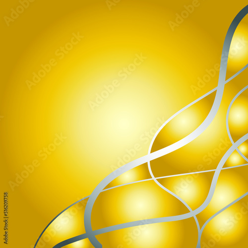 golden with circles and silver lines background. Background for presentations, announcements, business cards, postcards, invitations
