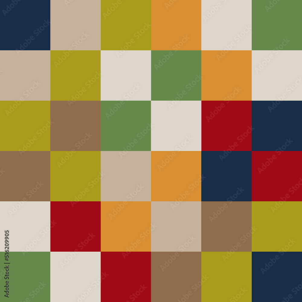 Checkered seamless pattern, geometric modern stylish colorful design for textile, fabric, wallpaper, packaging, surface.