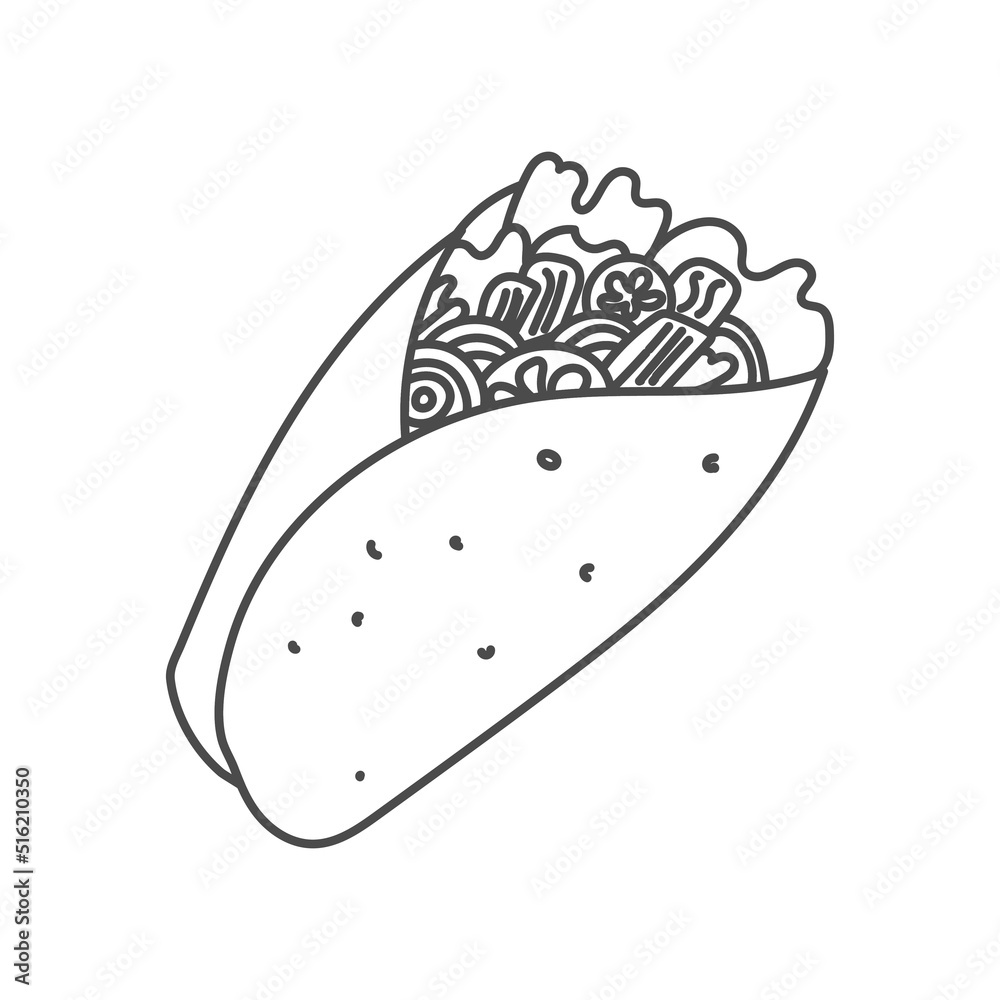 kebab doner shawarma hand draw vector illustration design template, suitable for restaurant food and beverages business need kebab doner shawarma hand draw vector illustration design template, suitable for restaurant food and beverages business need
