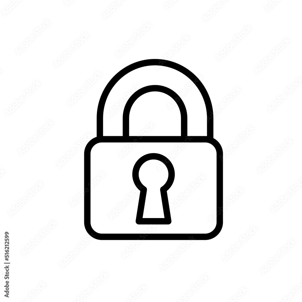 LOCK, CLOSED PADLOCK, PROTECTION - VECTOR ICON