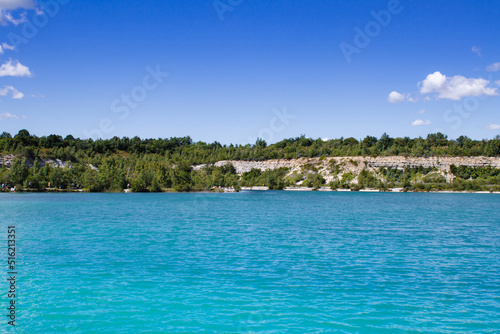 Karlstrup kalkgrav lake a chalk pit in Denmark