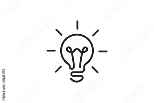 Idea symbol creative concept. Light bulb light vector icon. Power and energy sign.