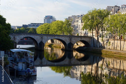 Bridge Ponte Marie over Seine river in early morning, Paris, Europe. photo