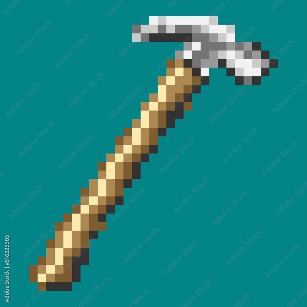 pixel style hammer vector illustration pixel style hammer vector illustration