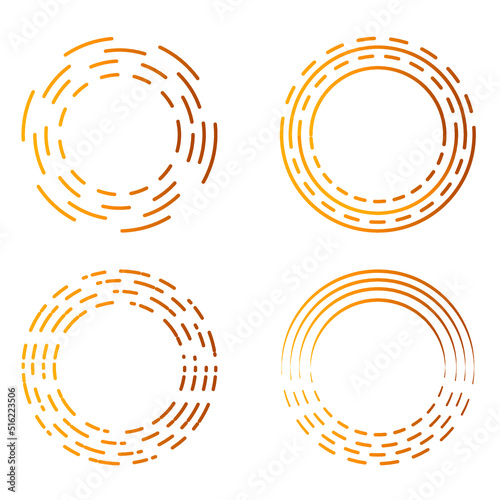lines in gradient yellow circle pattern illustration.