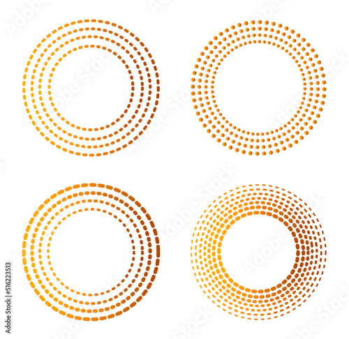 lines in gradient yellow circle pattern illustration.